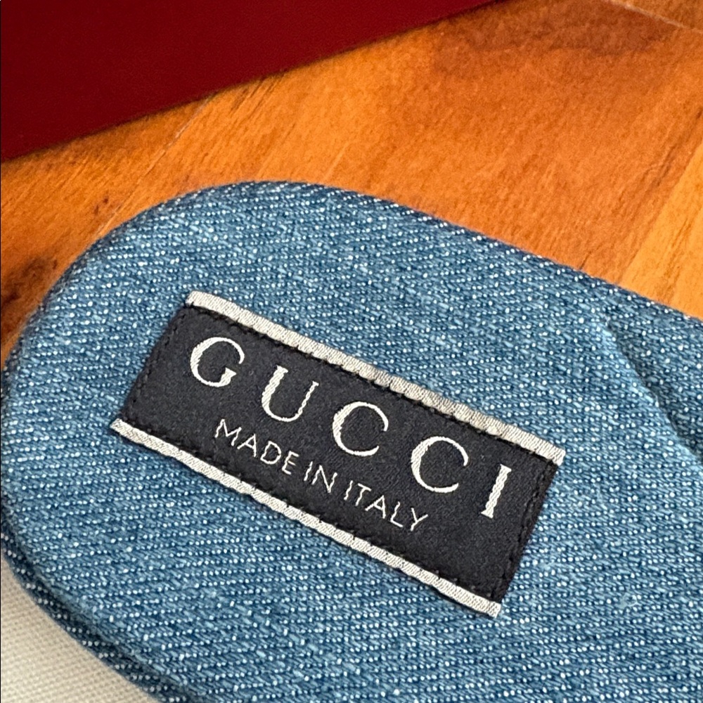 Gucci Jane Denim Blue Open-Toe Sandals, NEW - Picture 7 of 17